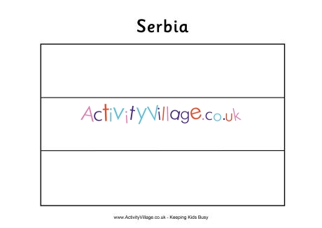 Serbian flag colouring page