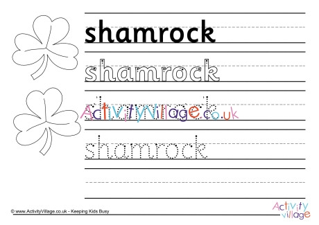Shamrock Handwriting Worksheet