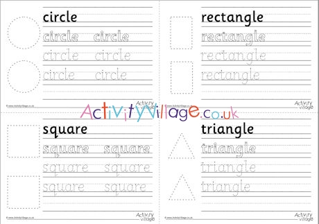 Shape handwriting worksheets