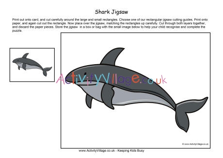 Shark printable jigsaw
