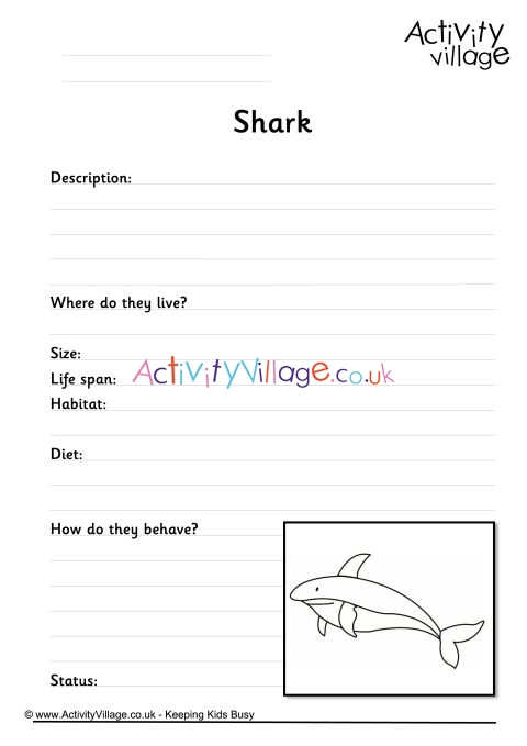 Shark worksheet