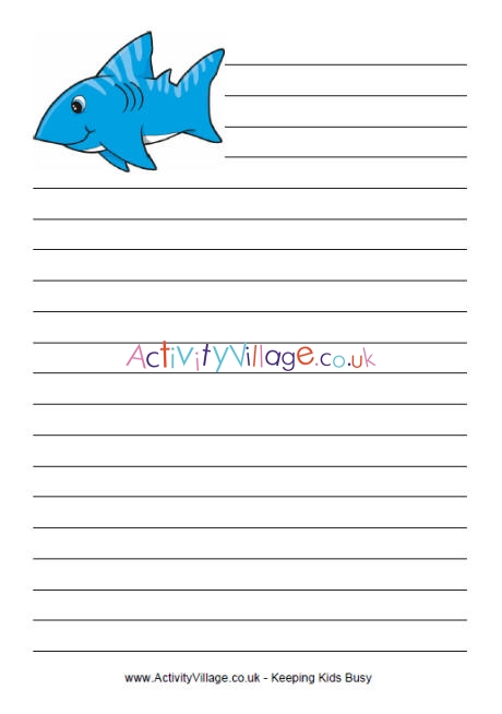 Shark writing paper