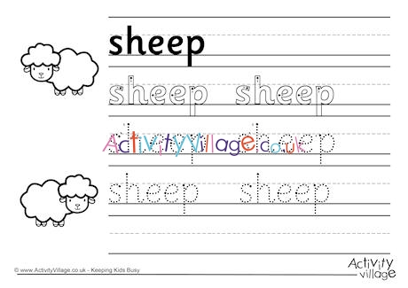 Sheep Handwriting Worksheet