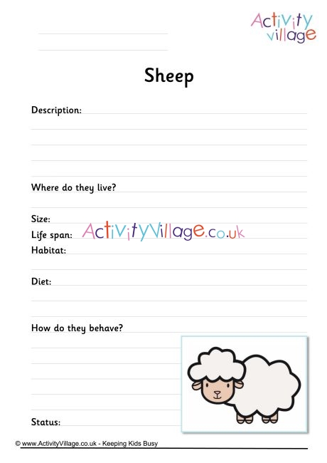 Sheep worksheet