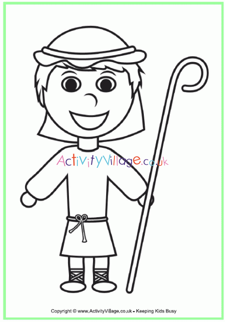 Shepherd colouring page