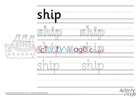 Ship Handwriting Worksheet