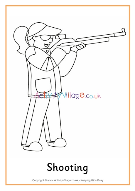 Shooting colouring page