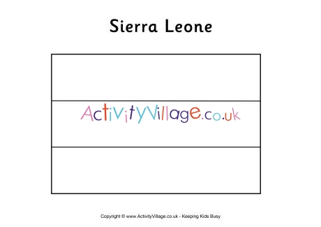 Sierra Leone flag colouring page
