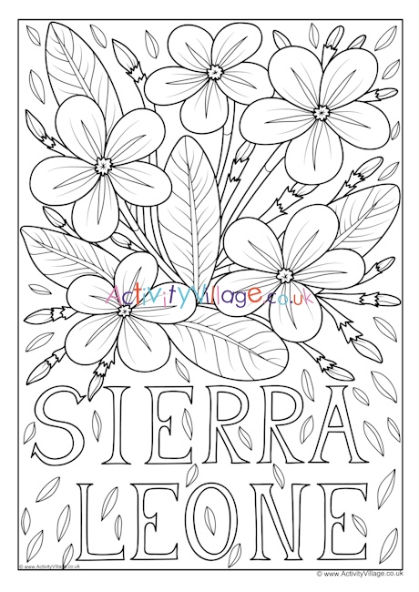 Sierra Leone national flower colouring page