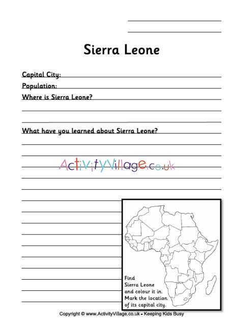 Sierra Leone worksheet