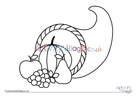 Simple cornucopia colouring page