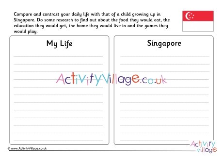 Singapore Compare And Contrast Worksheet