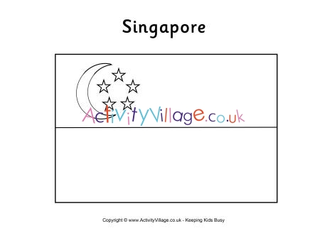 Singapore flag colouring page
