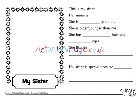 Sister worksheet
