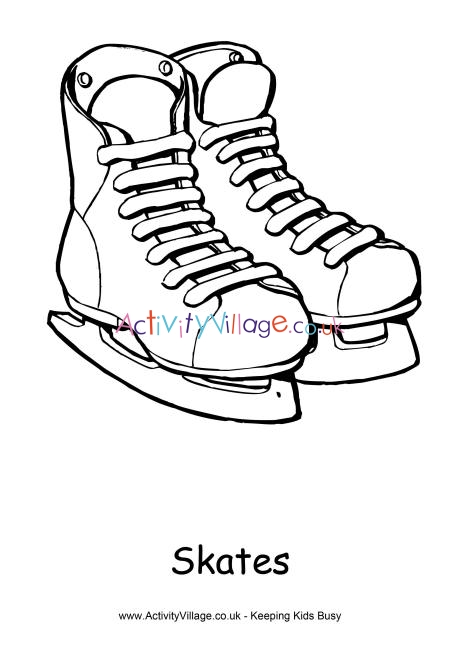Skates colouring page