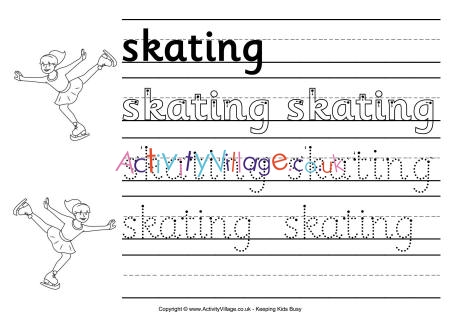 Skating handwriting worksheet