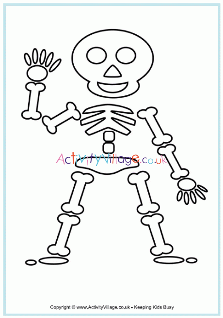 Skeleton colouring page