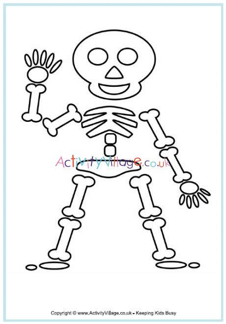 Skeleton Colouring Page