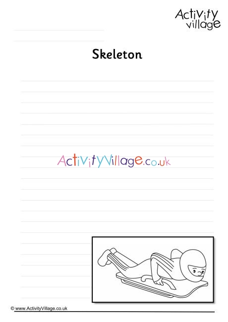 Skeleton Writing Page