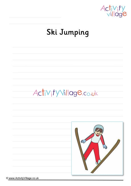 Ski Jumping Writing Page
