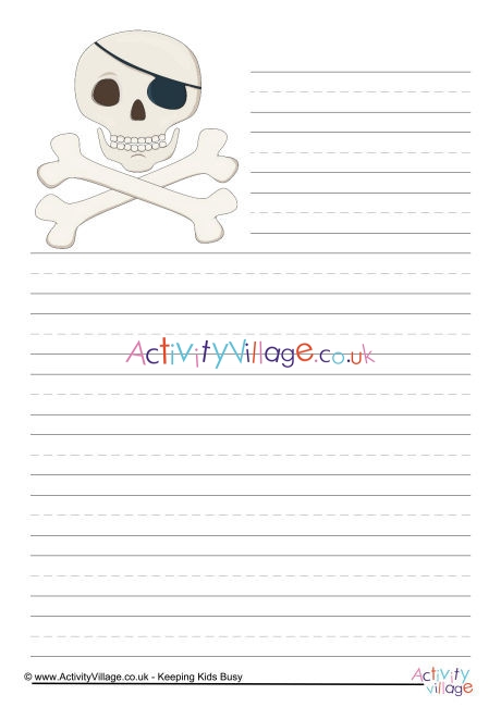 Skull and Crossbones Writing Paper