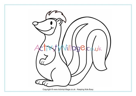  Skunk Colouring Page