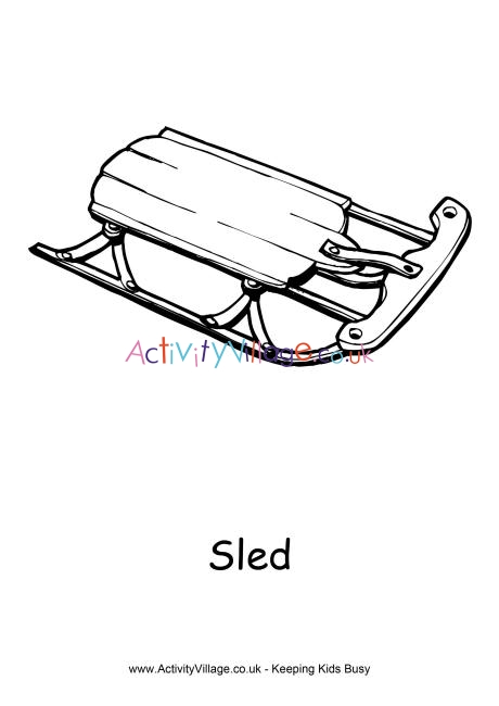 Sled colouring page