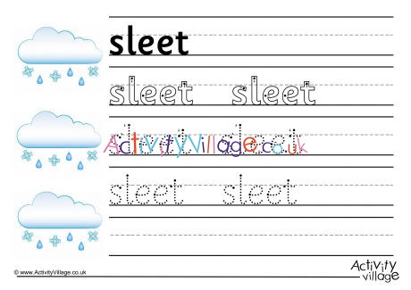 Sleet Handwriting Worksheet