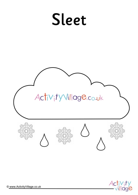 Sleet Weather Symbol Colouring Page