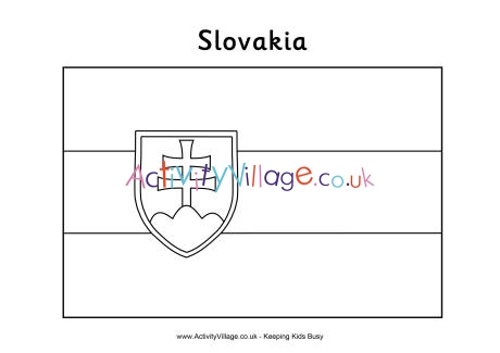 Slovakian flag colouring page