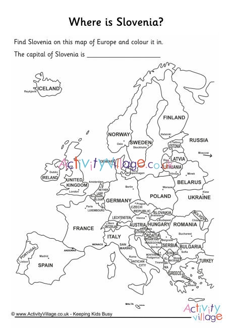 Slovenia Location Worksheet