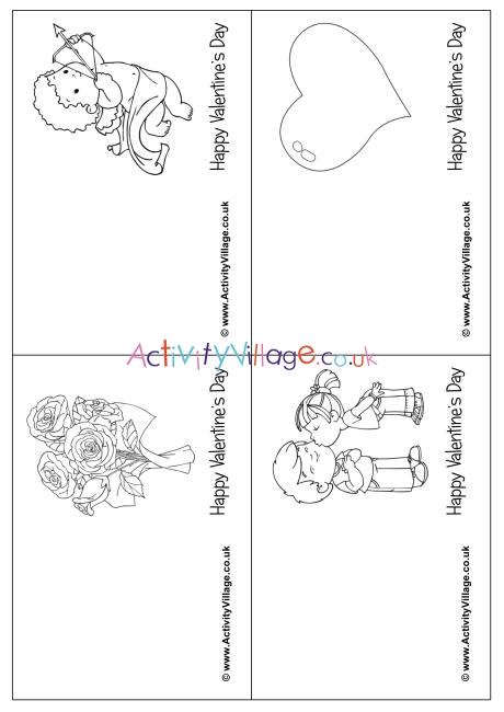 Small Valentine colouring cards 1