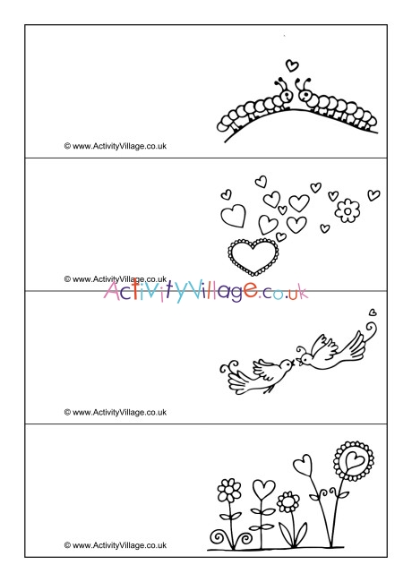 Small Valentine Colouring Cards 3
