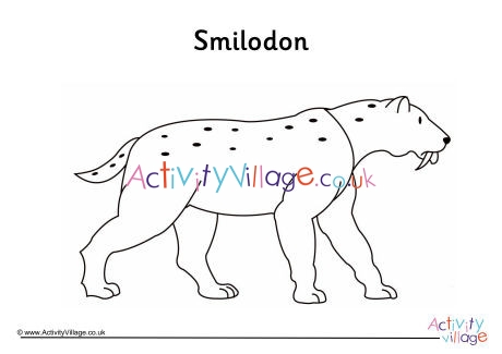 Smilodon Colouring Page