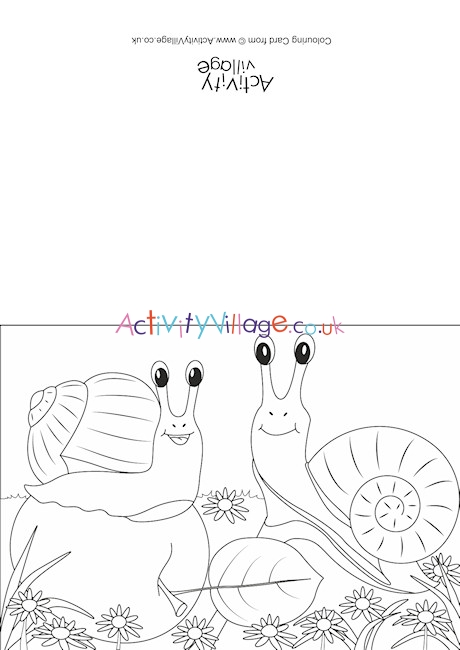 Snails Scene Colouring Card
