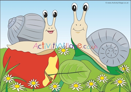 Snails Scene Poster