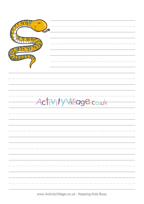 Snake writing paper