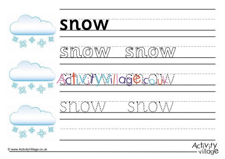 Snow Handwriting Worksheet 2