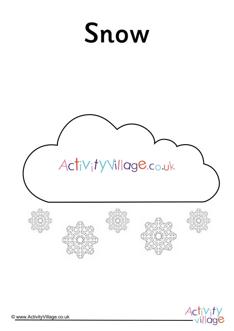 Snow Weather Symbol Colouring Page