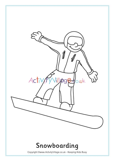 Snowboarding Colouring Page 2