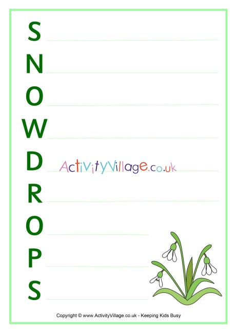 Snowdrops acrostic 