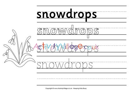 Snowdrops handwriting worksheet