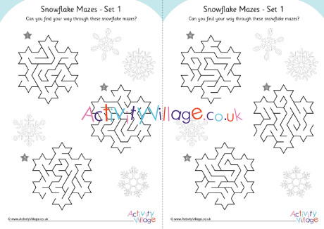 Snowflake mazes set 1