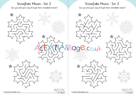 Snowflake mazes set 2