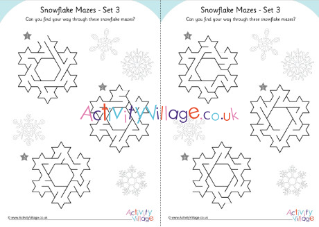 Snowflake mazes set 3