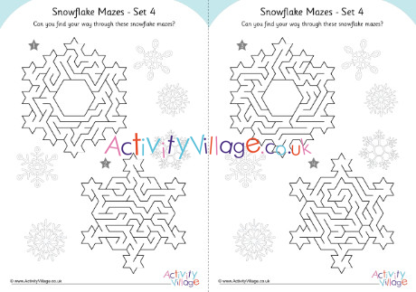 Snowflake mazes set 4