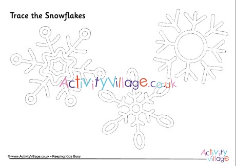 Snowflakes tracing page