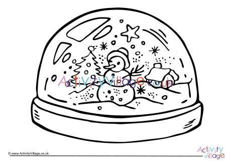 Snowglobe colouring page