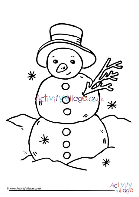 Snowman colouring page 4