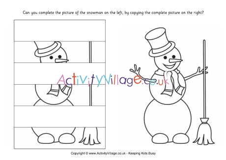 Complete the snowman puzzle